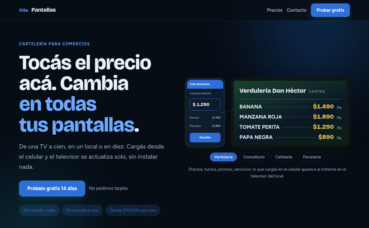 Pantallas — cartelería digital